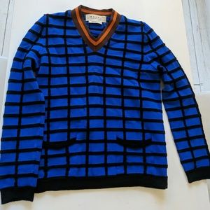 Marni bright blue grid Sweater
